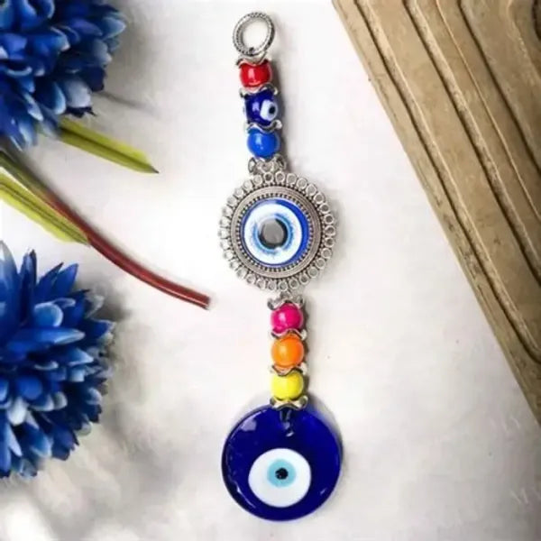 Fengshui Evil Eye Wall Hanging With Colorful Beads