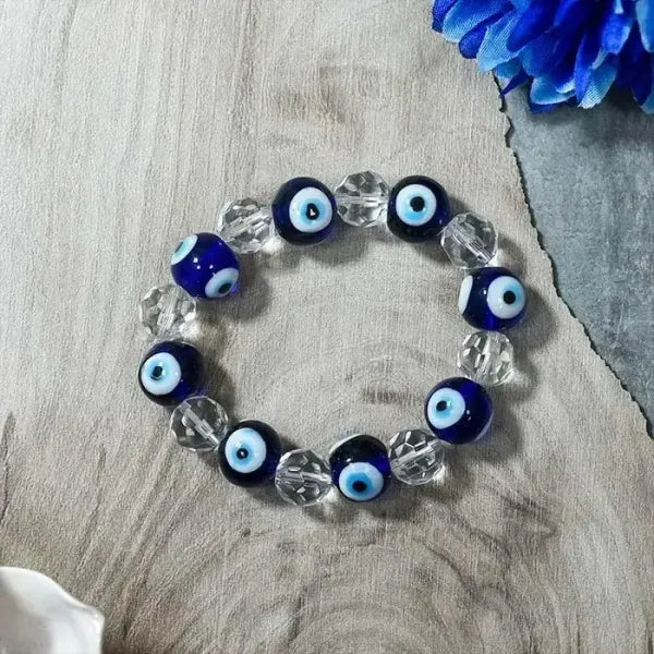 Feng Shui Turkish Evil Eye And Diamond Cut Clear Quartz